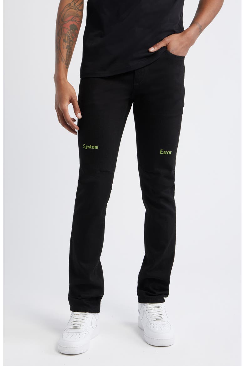 Bryant Digital Cross Skinny Jeans, Main, color, BLACK GREEN DIGITAL CROSS