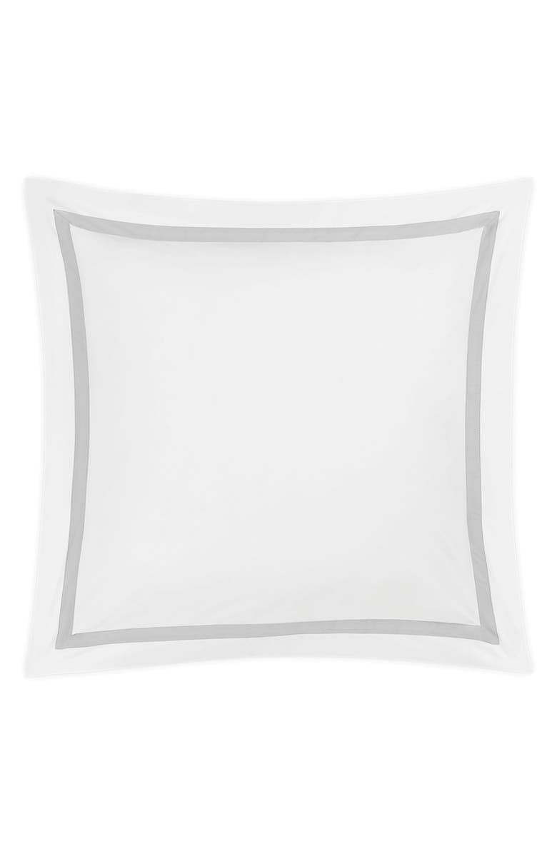 Matouk Lowell Egyptian Cotton Euro Sham, Main, color, Silver