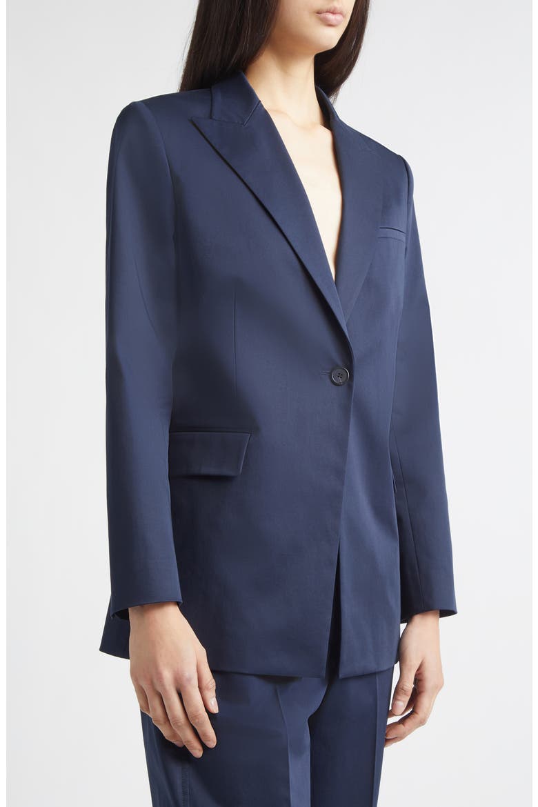 Bow Stretch Cotton Jacket, Alternate, color, NAVY