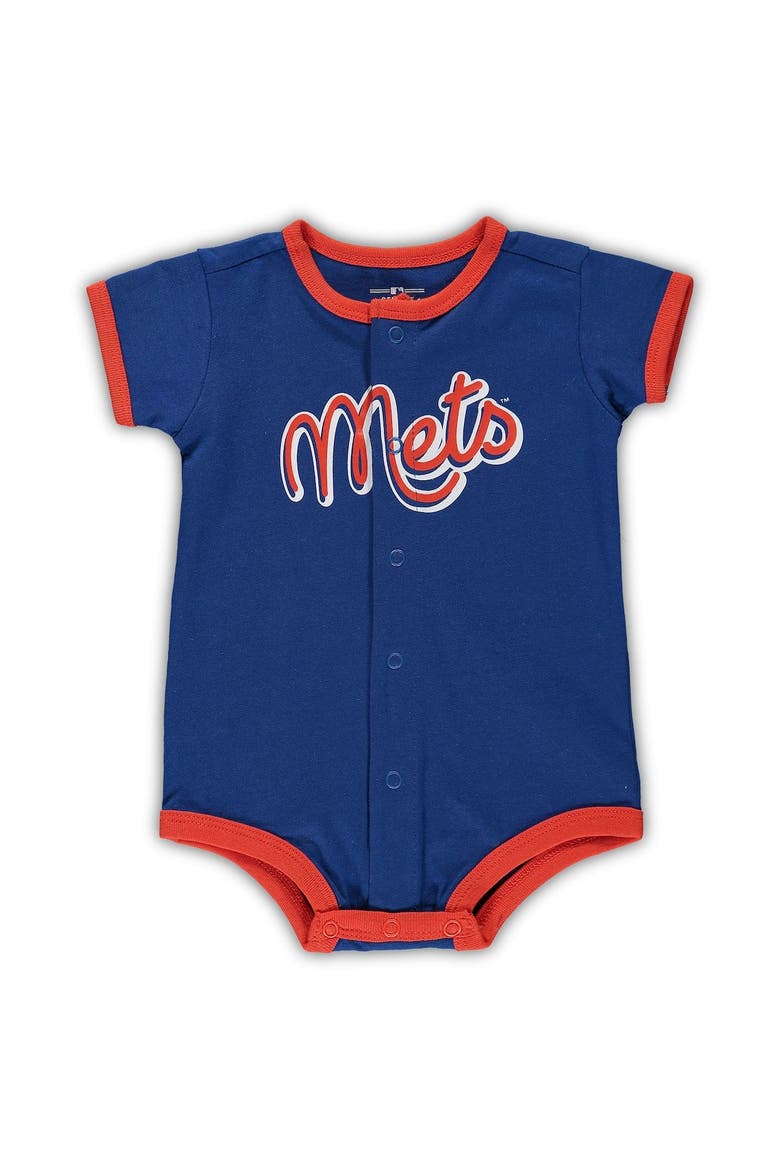 Newborn & Infant Royal New York Mets Stripe Power Hitter Romper, Main, color, Royal