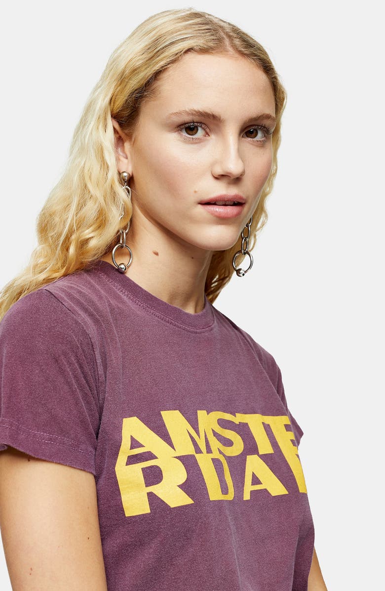 Topshop Amsterdam Shrunken Tee, Alternate, color,