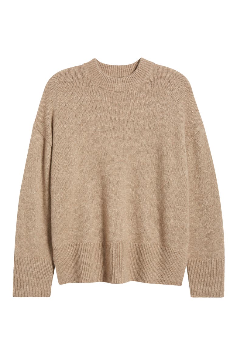 Miranda Crewneck Cashmere & Silk Sweater, Alternate, color, OATMEAL
