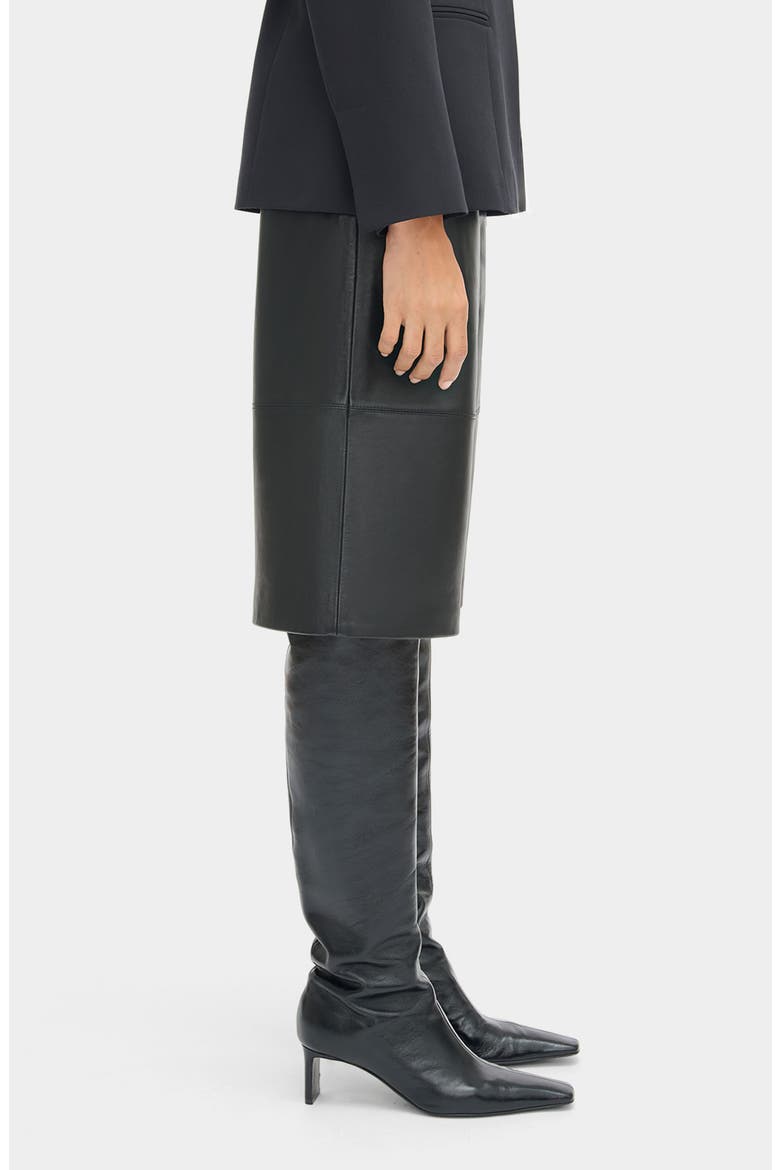 Kayleigh Leather Culottes, Alternate, color, BLACK