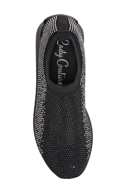 Lady Couture Bella Rhinestone Sneaker In Black
