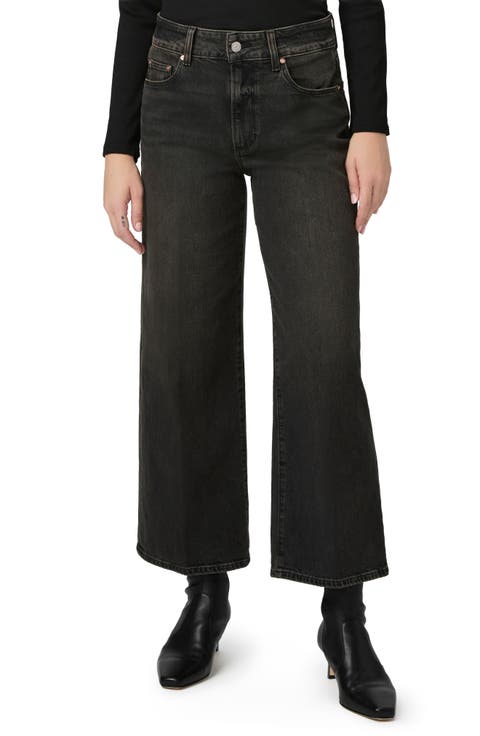 Sasha High Waist Ankle Wide Leg Jeans (Black Rust)