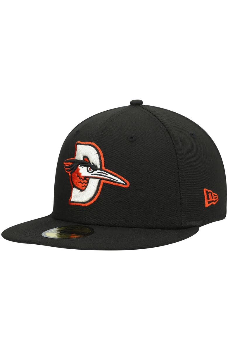 New Era Men's New Era Black Delmarva Shorebirds Authentic Collection Road 59FIFTY Fitted Hat, Main, color, Black