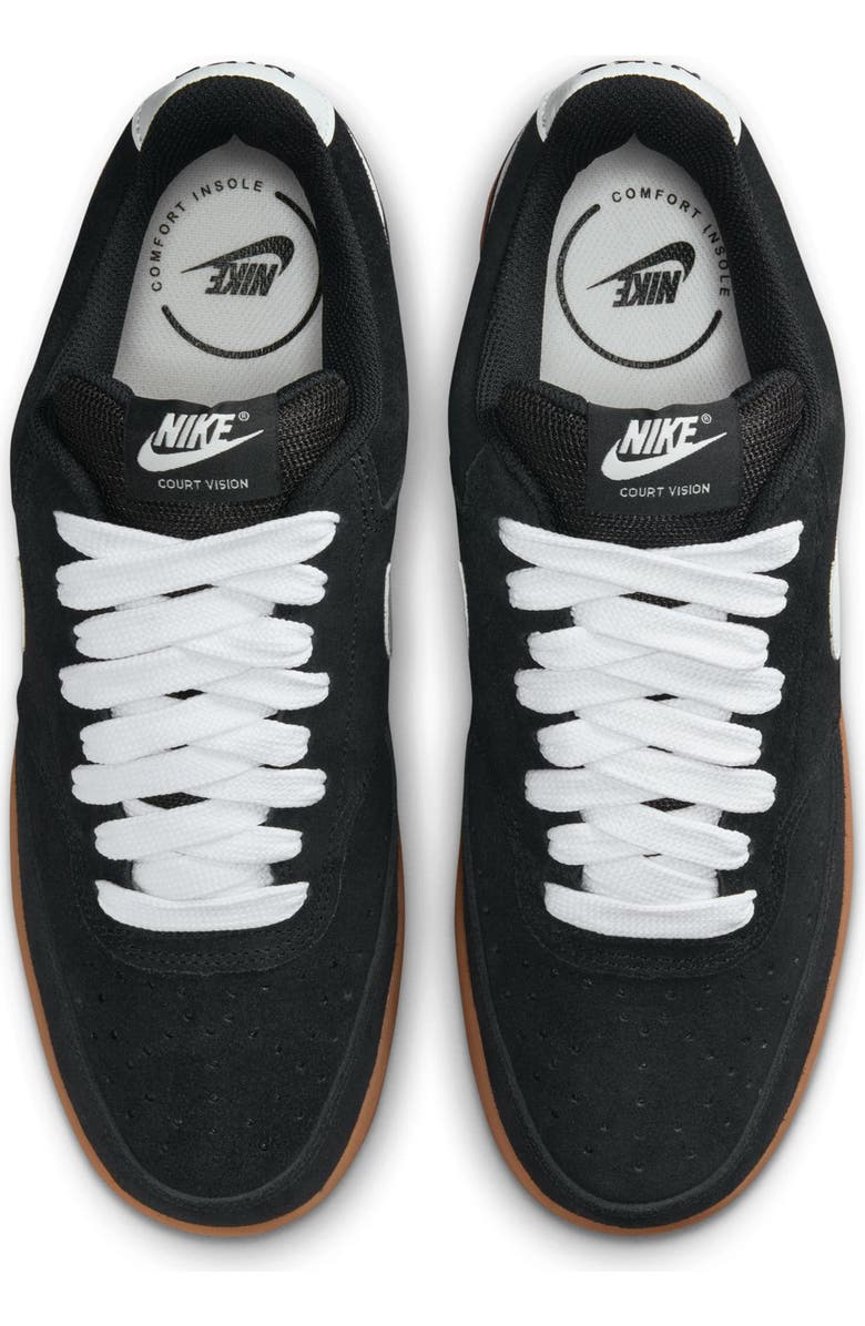 Nike Court Vision Low Sneaker, Alternate, color, Black/ Gum Med Brown