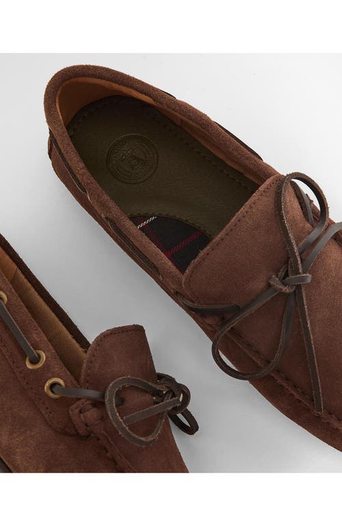 Barbour Courage Driving Shoe In Choco Suede