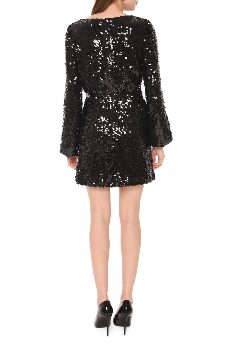 WAYF Carrie Long Sleeve Sequin Minidress, Alternate, color, 