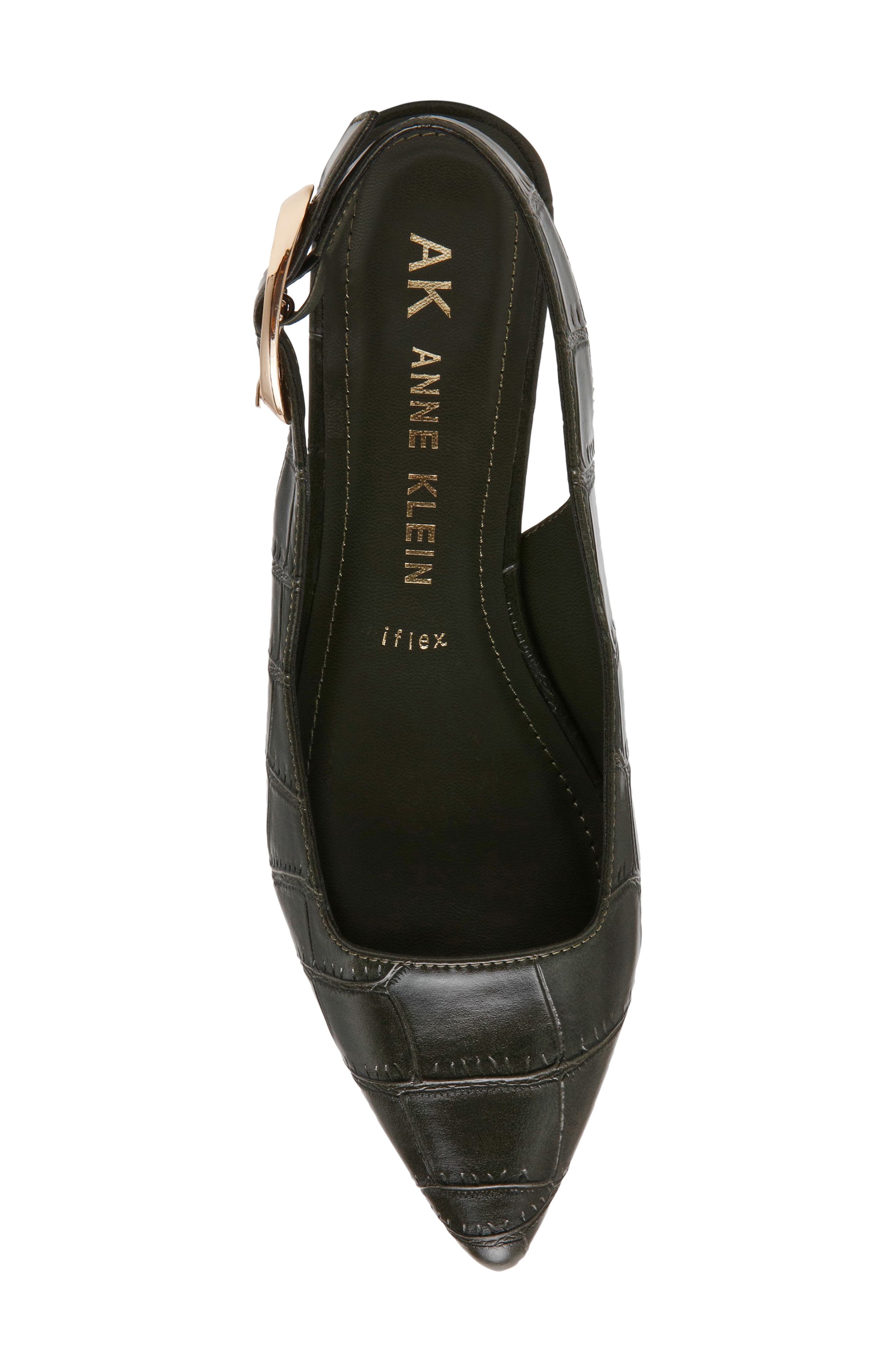 Kalil Faux Leather Slingback Pointed Toe Flat, Alternate, color, OLIVE