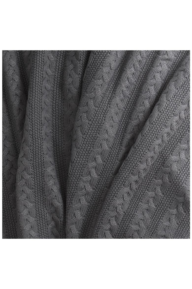 Cable Knit Throw, Alternate, color, GREY