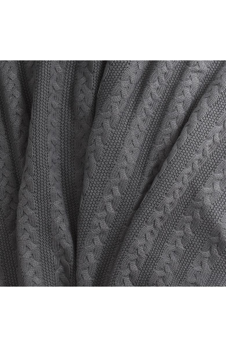 Allied Home Cable Knit Throw, Alternate, color, Grey