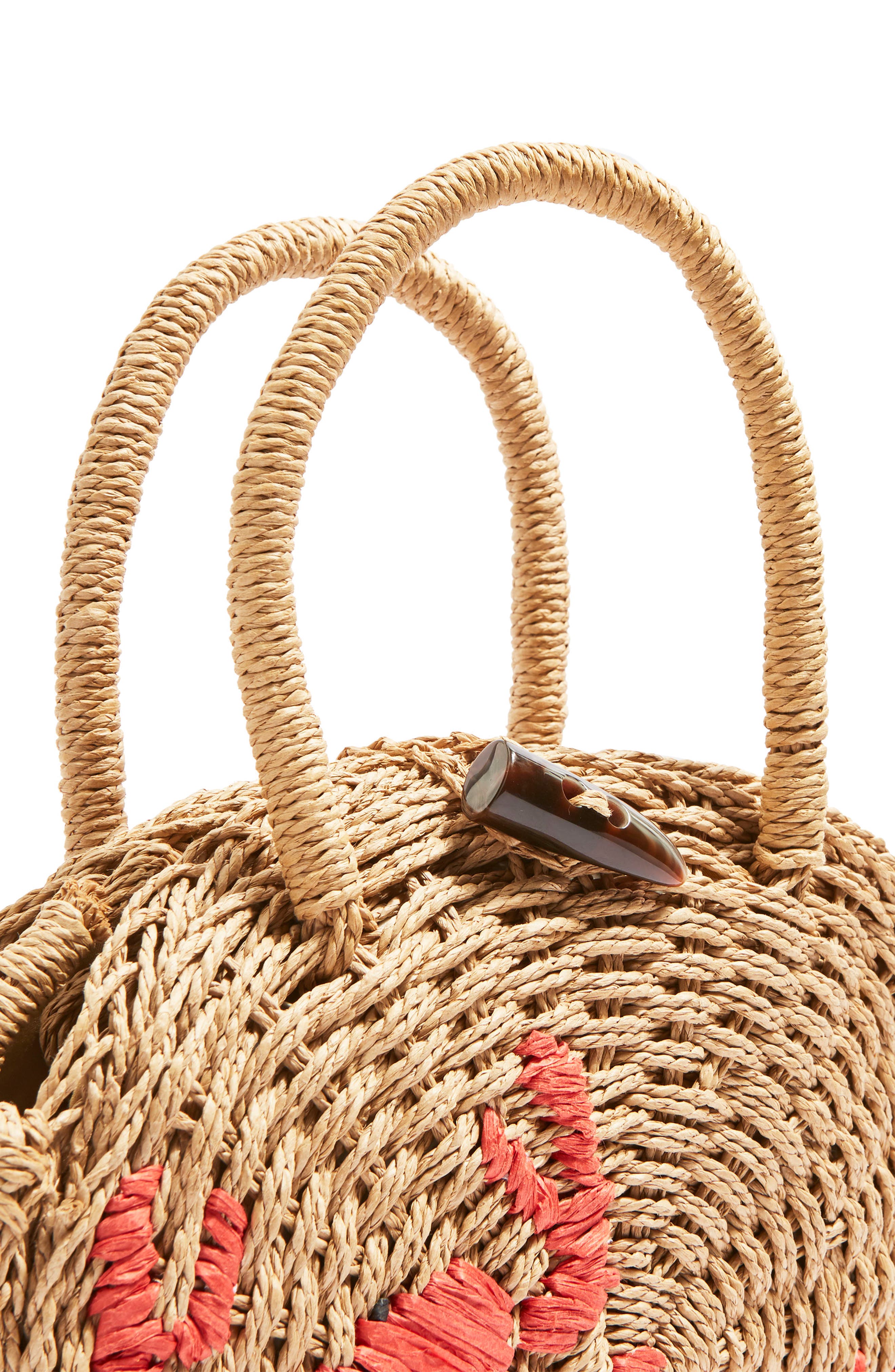 Topshop Crab Straw Mini Tote Bag, Alternate, color, 