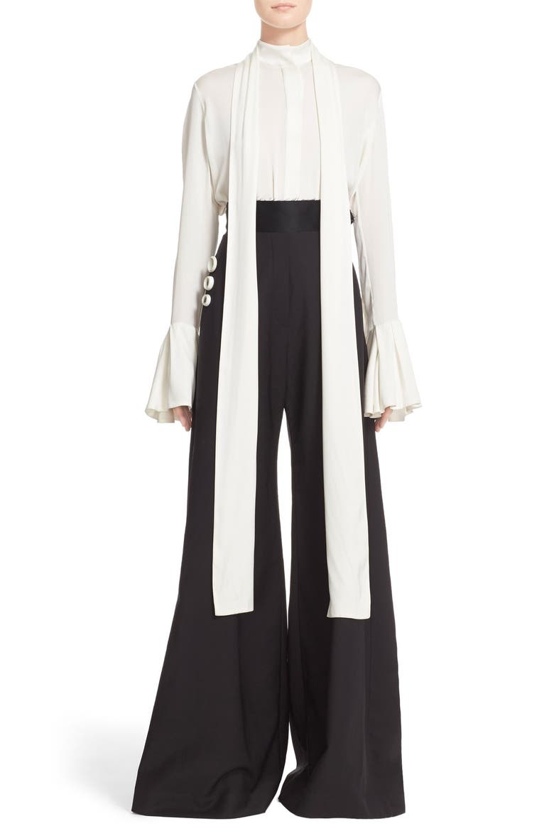 Little Me Ruffle Sleeve Blouse, Main, color, IVORY