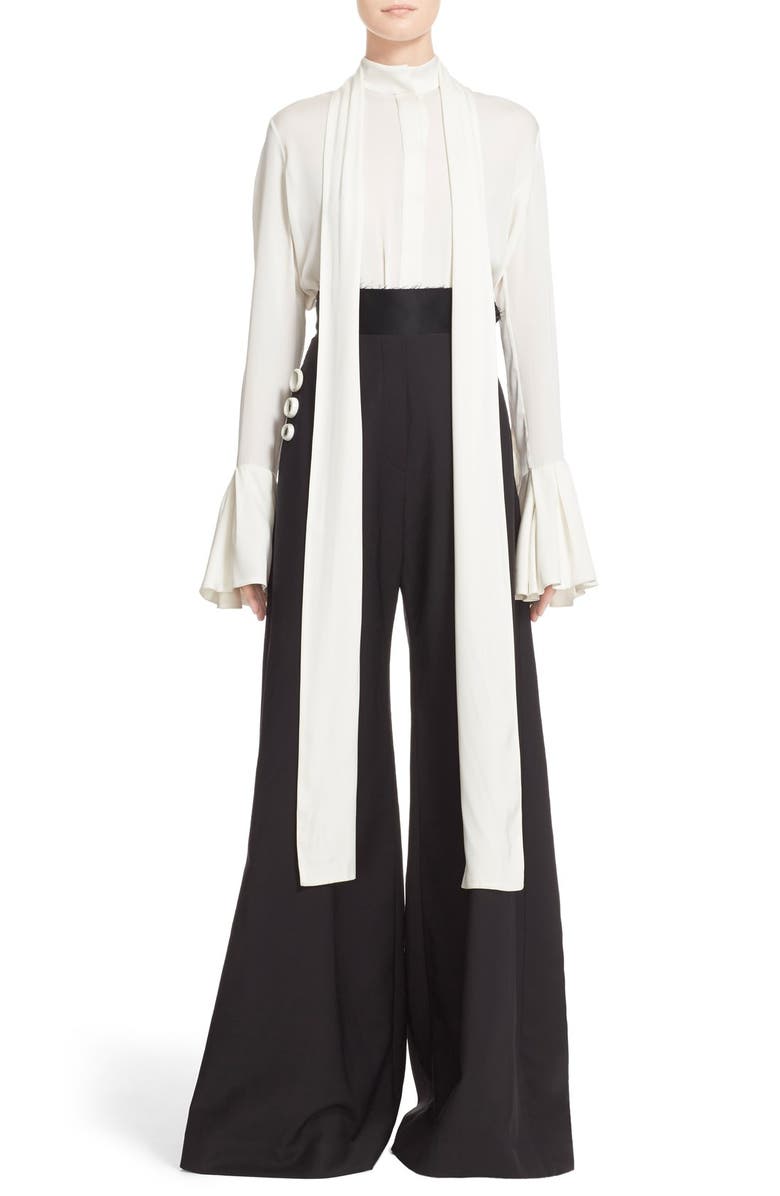 Ellery Little Me Ruffle Sleeve Blouse, Main, color, 