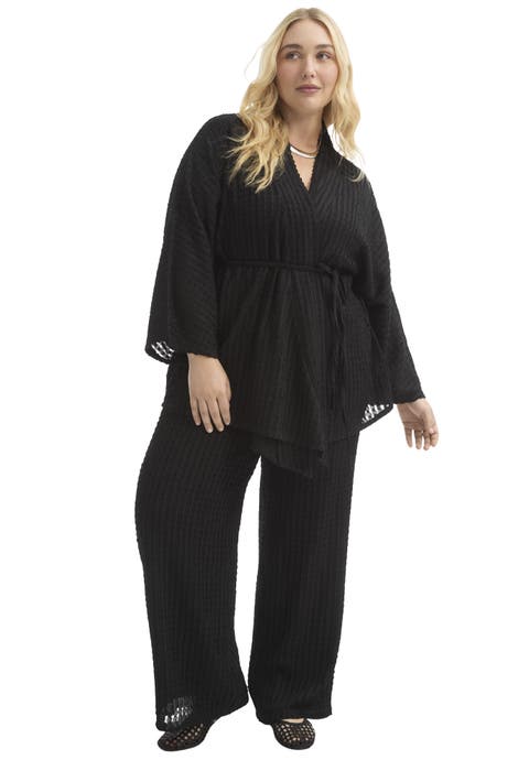 Tie Waist Knitted Kimono (Plus Available)