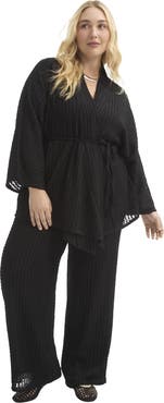 June + Vie Tie Waist Knitted Wrap