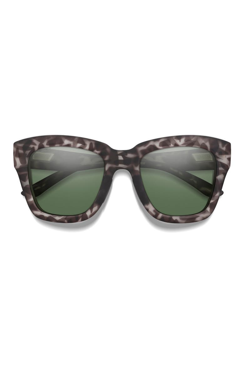 Sway 52mm ChromaPop™ Polarized Square Sunglasses, Main, color, GRAY TORTOISE / GRAY GREEN