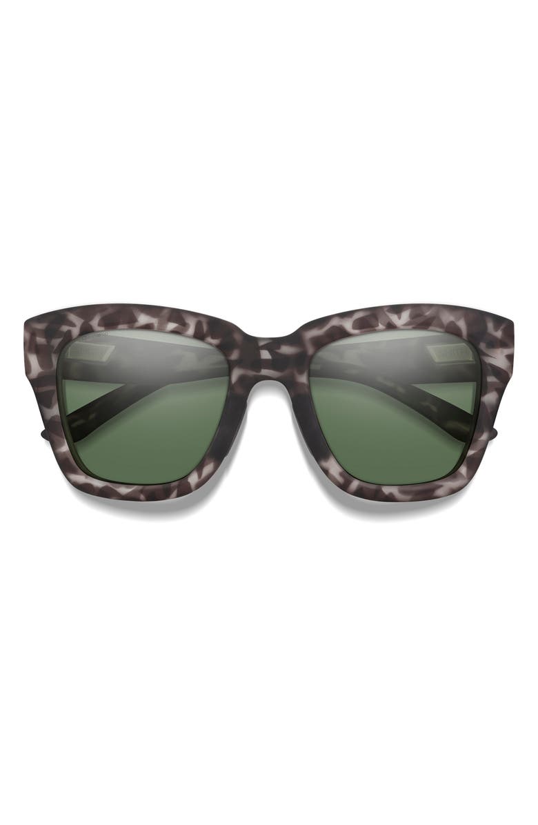 Smith Sway 52mm ChromaPop<sup>™</sup> Polarized Square Sunglasses, Main, color, Gray Tortoise / Gray Green