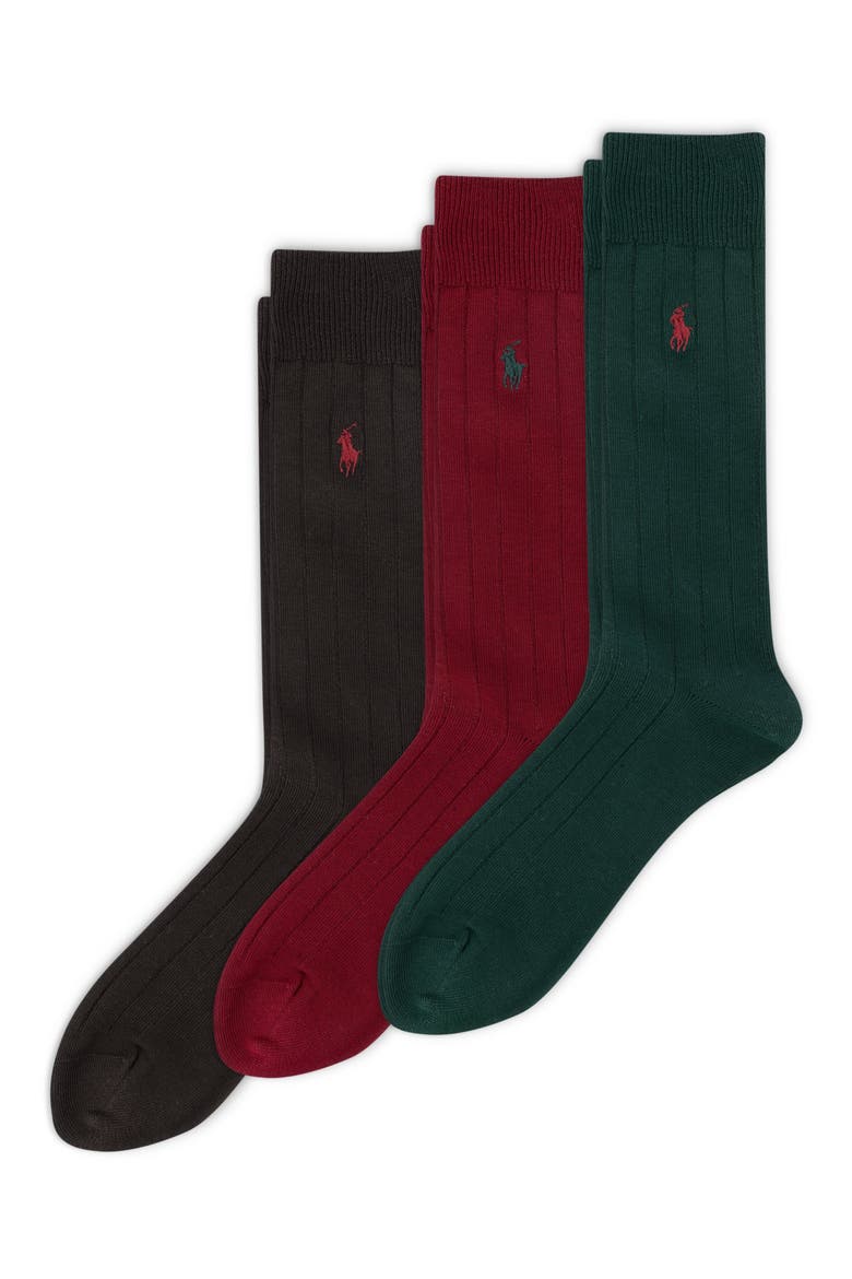 3-Pack Crew Socks, Main, color, HUNTE
