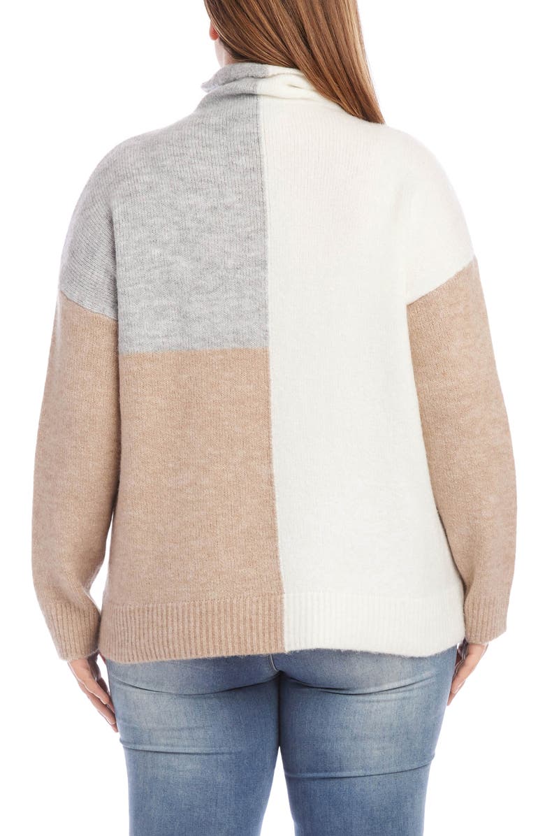 Karen Kane Colorblock Funnel Sweater, Alternate, color, 
