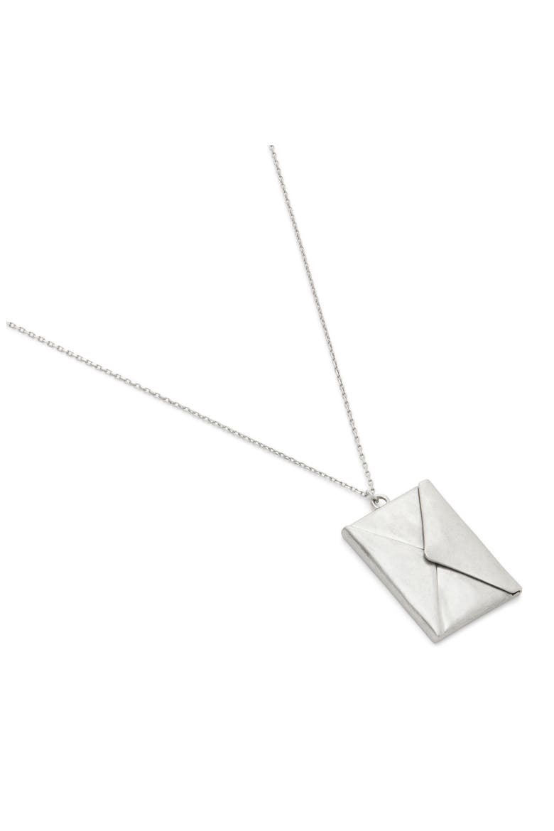 Runway Envelope Long Necklace, Alternate, color, ANTIQUE SILVER