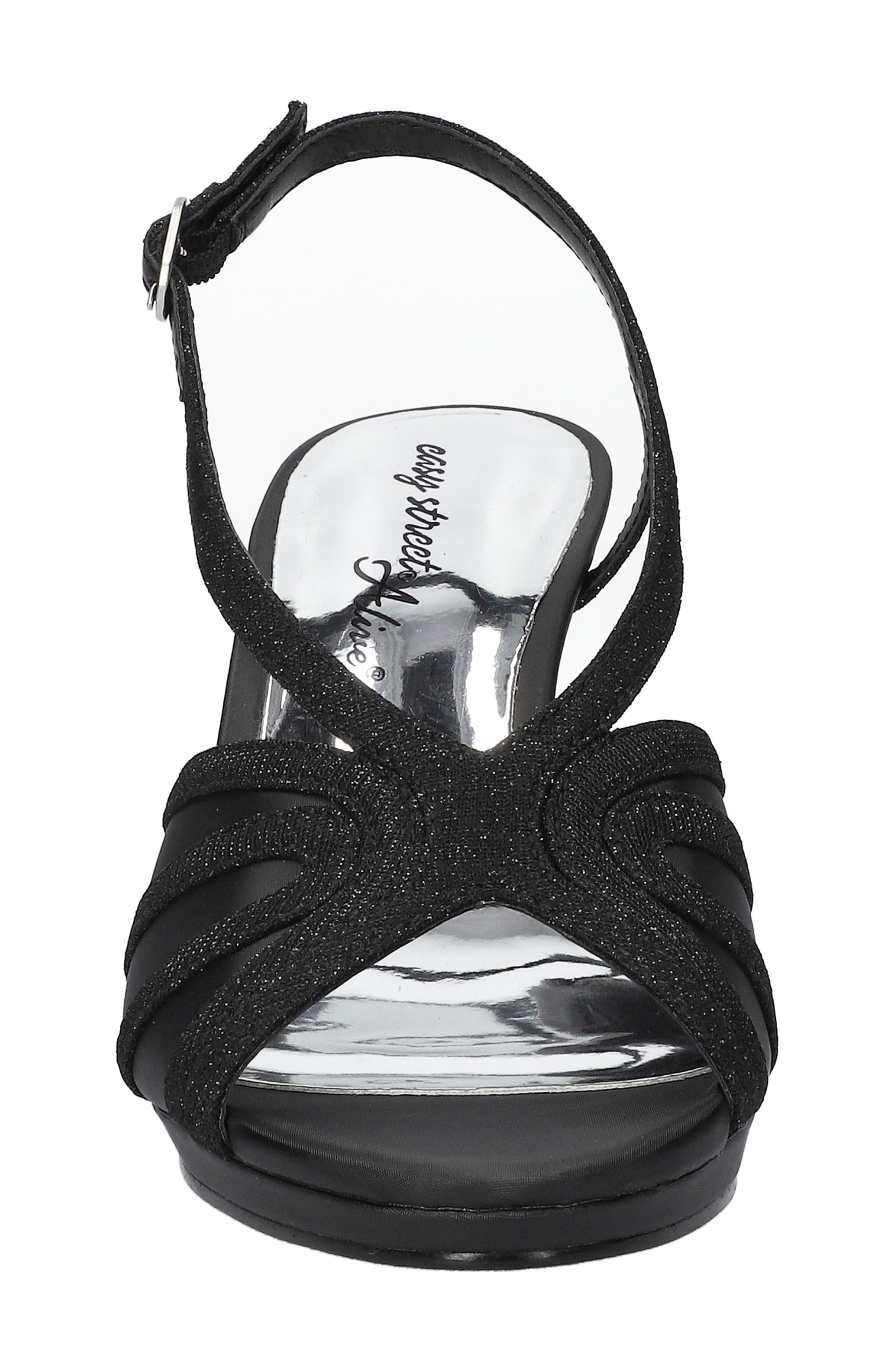 EASY STREET Nell Sandal, Alternate, color, Black Satin
