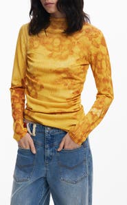 Desigual Funnel Neck Printed Sweater