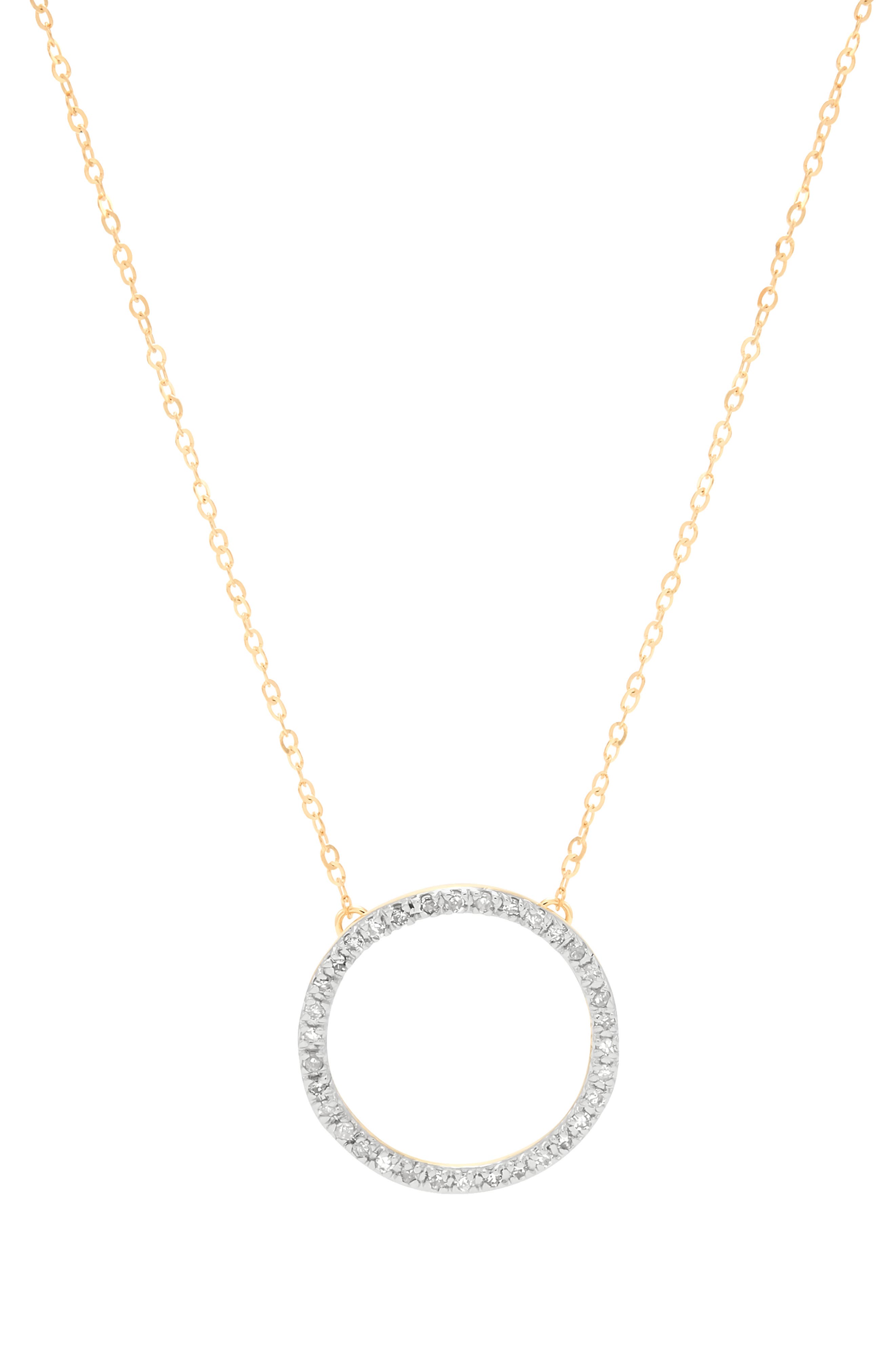 Frankie & Zoe 10K Yellow Gold Diamond Circle Pendant Necklace