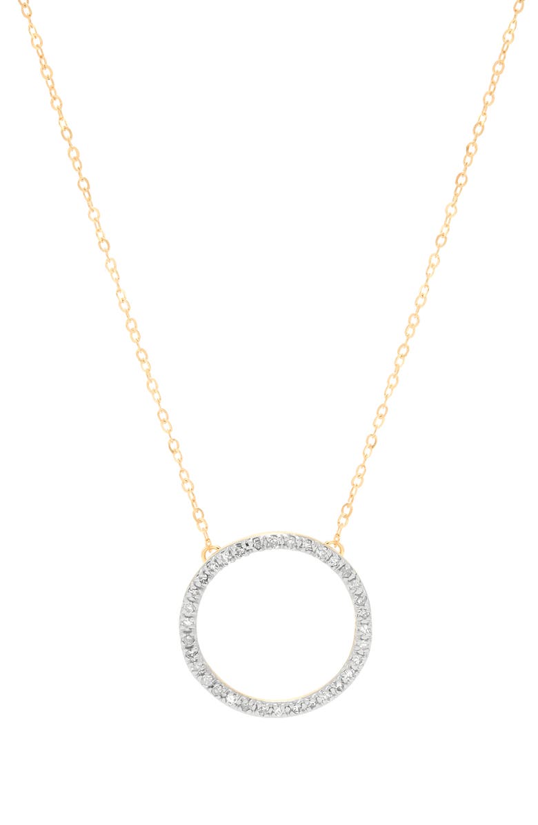 Frankie & Zoe 10K Yellow Gold Diamond Circle Pendant Necklace, Main, color, Yellow Gold