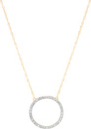 Frankie & Zoe 10K Yellow Gold Diamond Circle Pendant Necklace