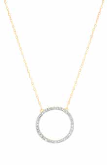 Frankie & Zoe 10K Yellow Gold Diamond Circle Pendant Necklace