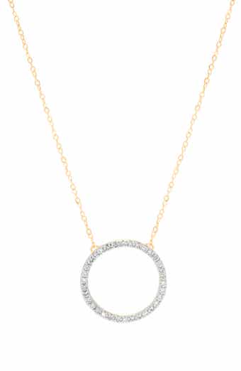 Frankie & Zoe 10K Yellow Gold Diamond Circle Pendant Necklace