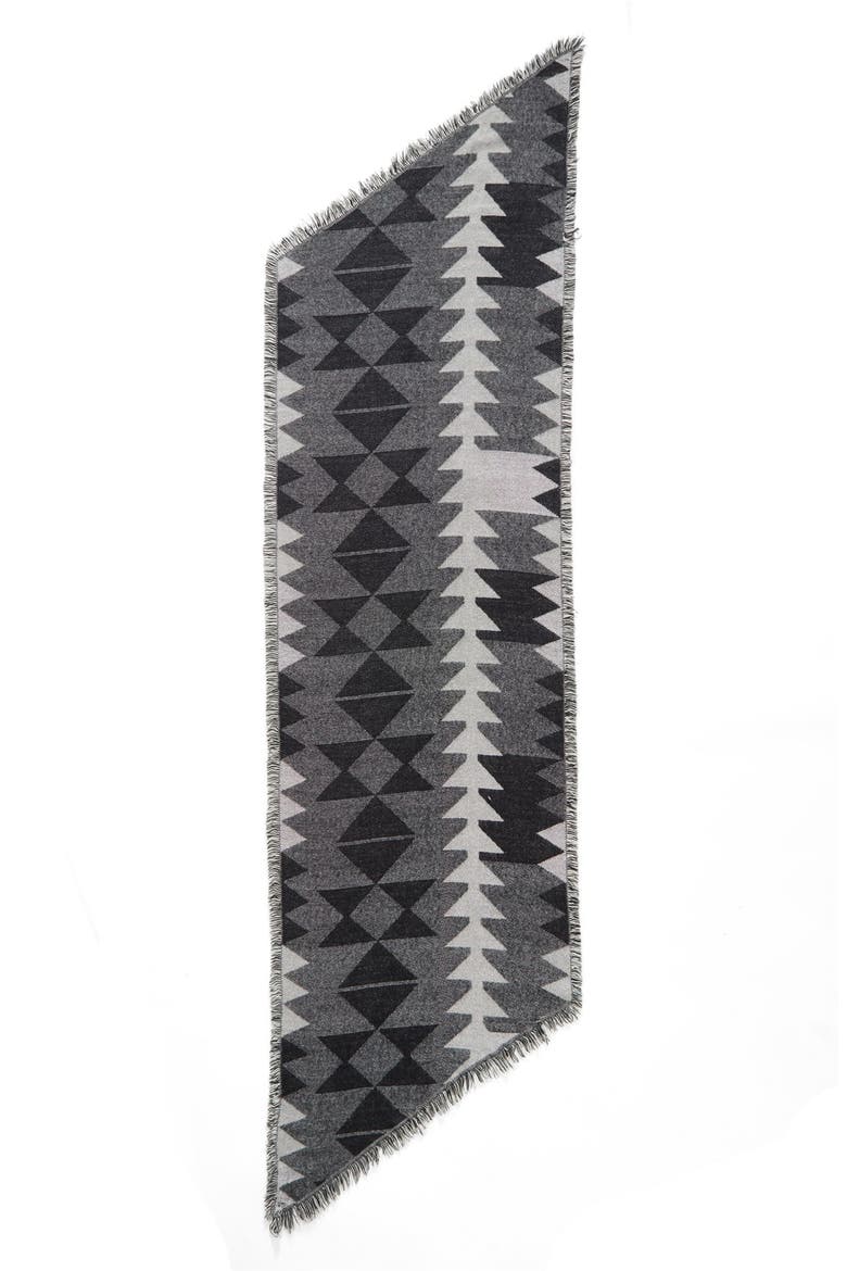 Geometric Blanket Scarf, Alternate, color, BLACK/ GREY