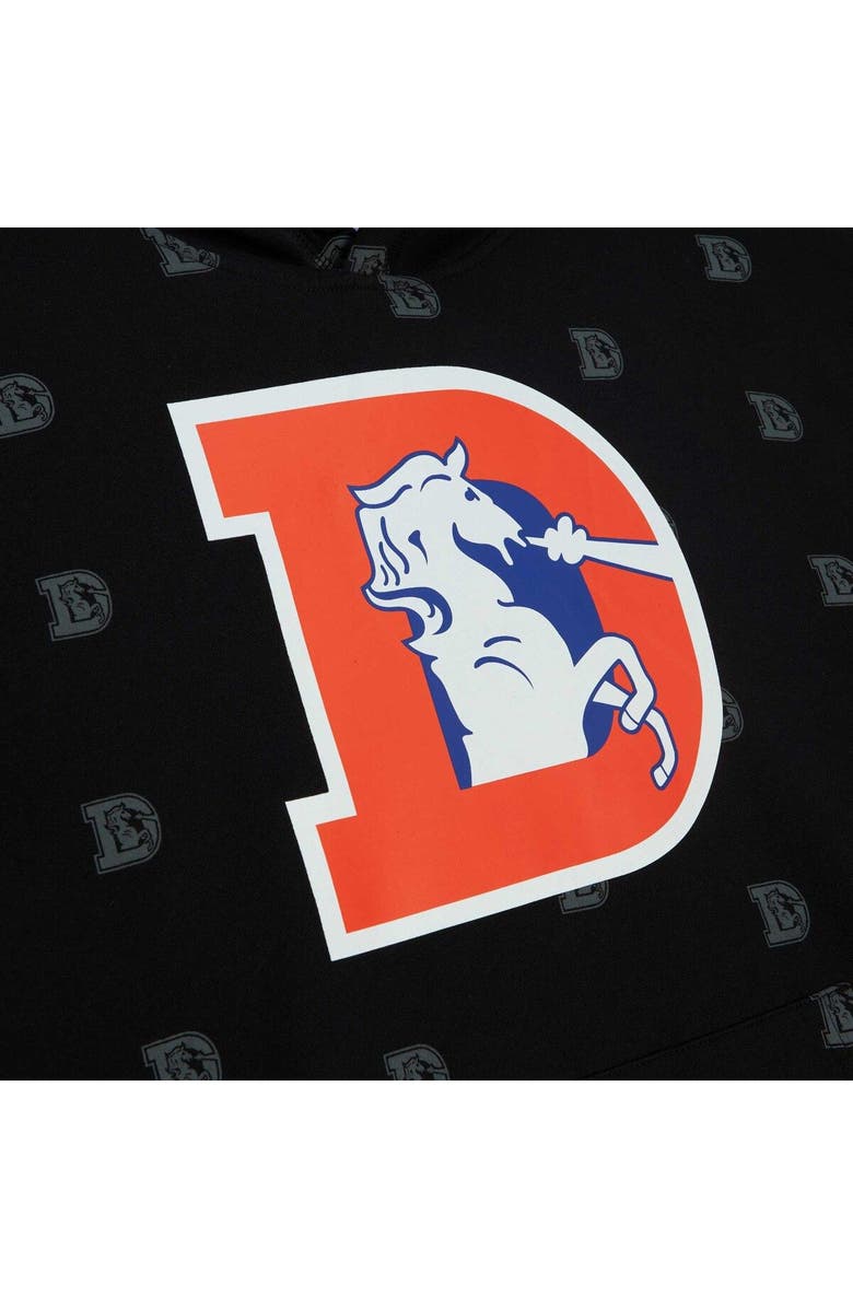 Mitchell & Ness Men's Mitchell & Ness Black Denver Broncos Allover Print Fleece Pullover Hoodie, Alternate, color, 