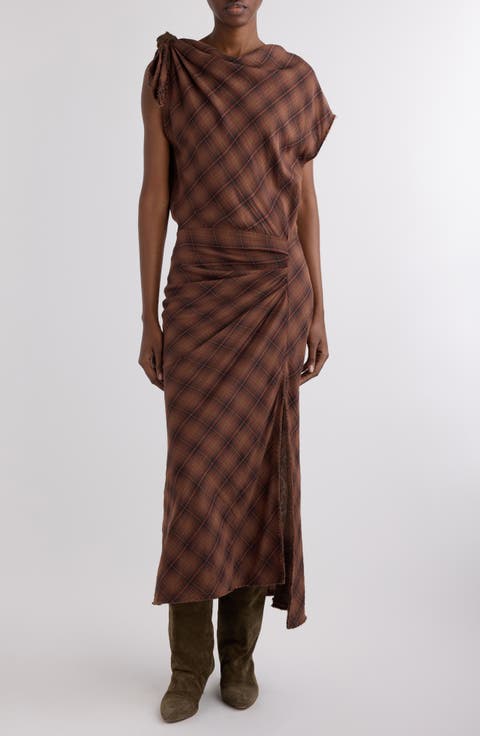 ワンピース ISABEL MARANT ETOILE DRESS (RO0047FBA1J53E 20WH) Isabel Marant Etoile Robe Noanne – Brown