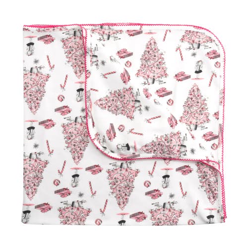 Rachel Riley Eloise Christmas Tree Footie Gift Set In Pink
