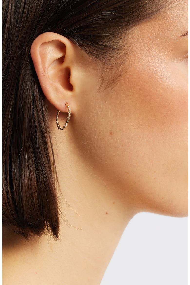 Oval Dot Hoop Earrings, Alternate, color, GOLD FILL