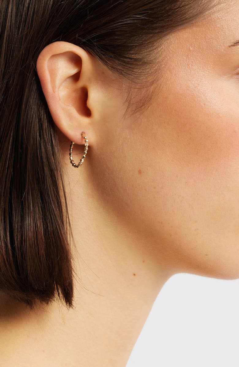 Nashelle Oval Dot Hoop Earrings, Alternate, color, Gold Fill