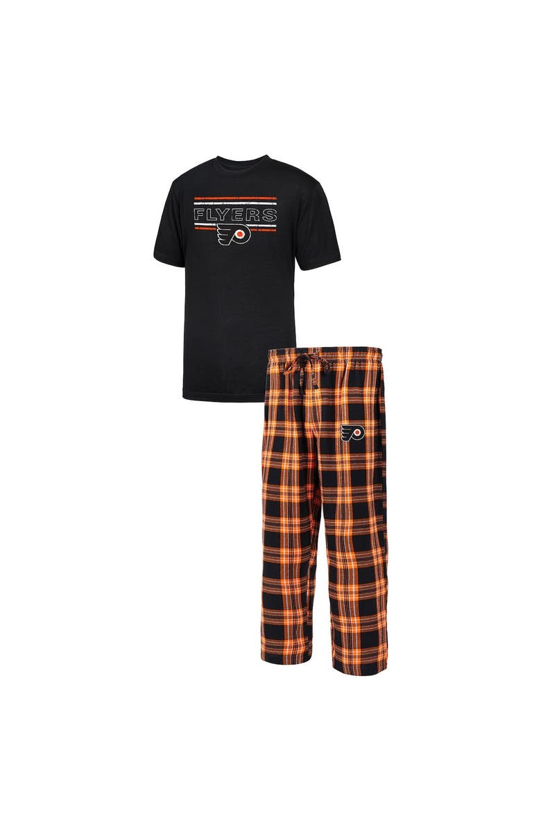 PROFILE Men's Black/Orange Philadelphia Flyers Big & Tall T-Shirt & Pajama Pants Sleep Set, Alternate, color, 