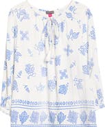 Vince Camuto Tie Neck Peasant Top