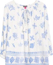 Vince Camuto Tie Neck Peasant Top