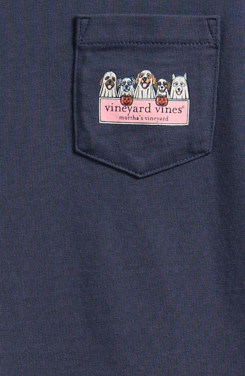 vineyard vines Kids' Ghost Pups Long Sleeve Cotton Graphic T-Shirt, Alternate, color, Blue Blazer