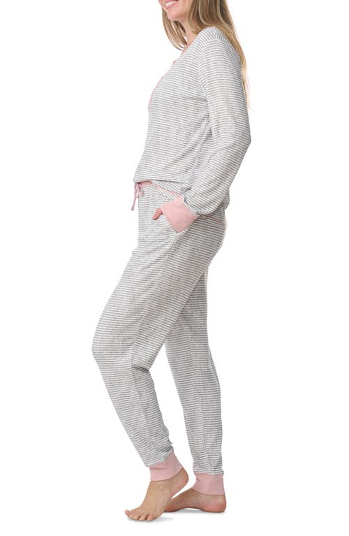 Splendid Rib Henley Pajamas In Feeder Stripe