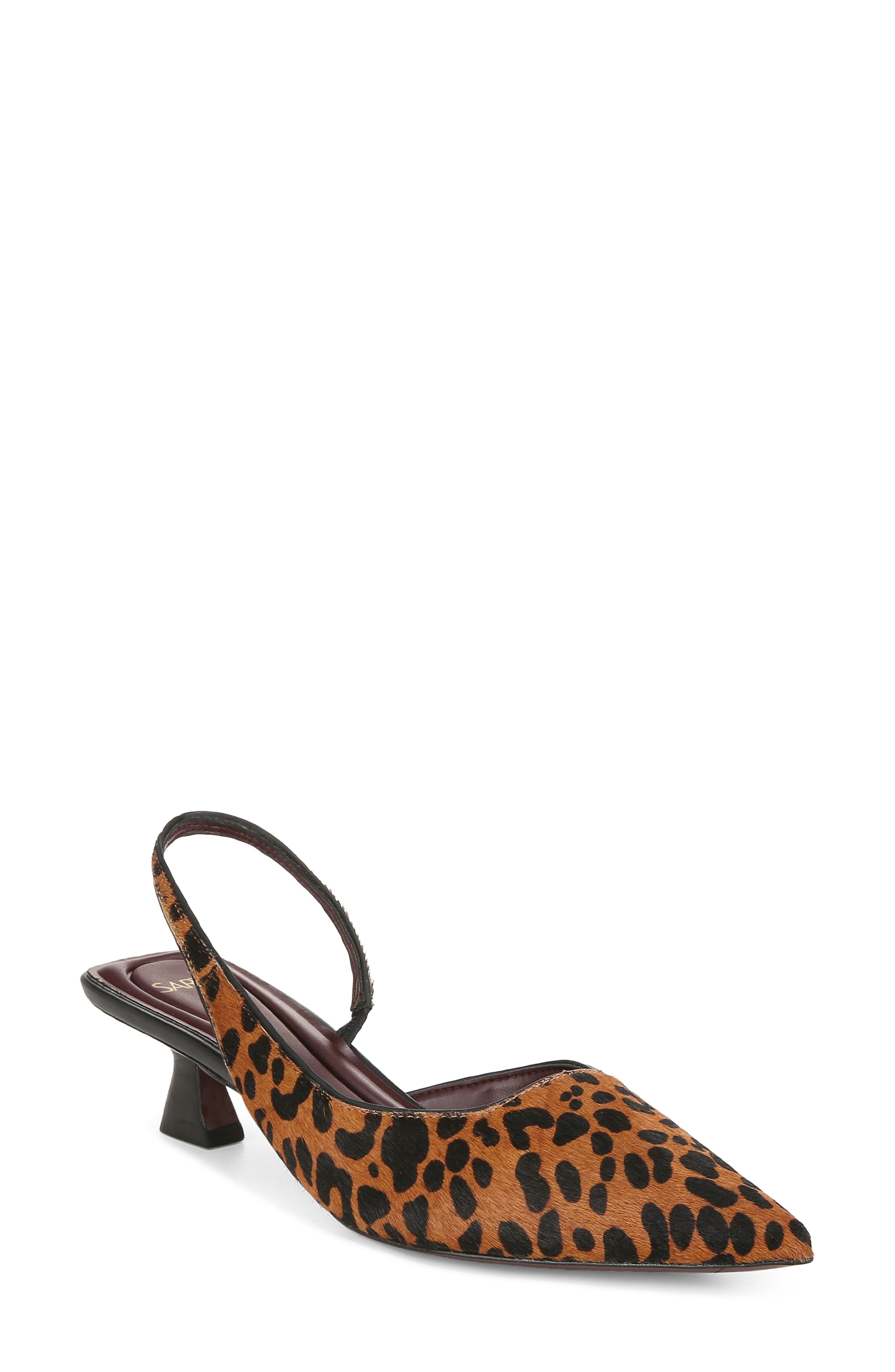 SARTO by Franco Sarto Devin Genuine Calf Hair Kitten Heel Slingback Pump, Main, color, 