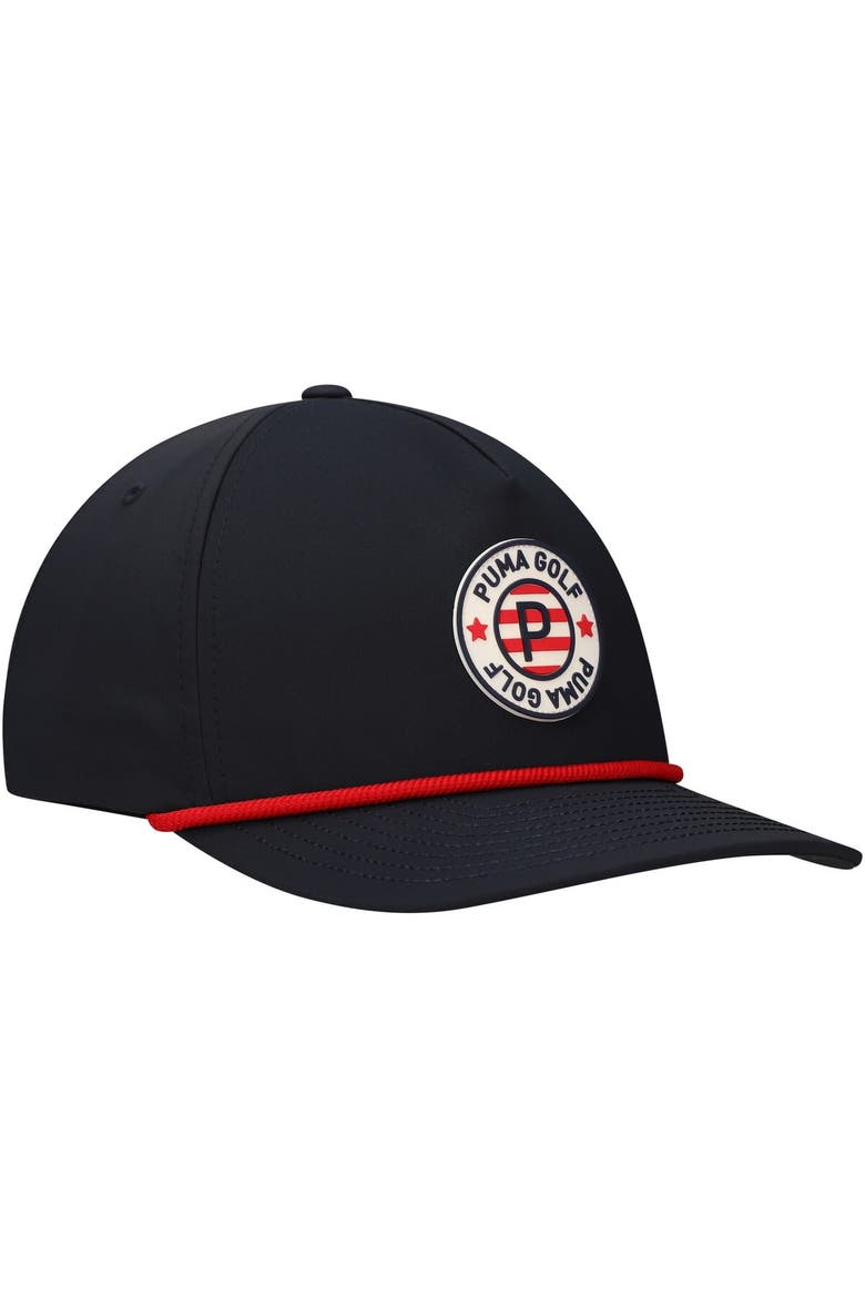 Men's Puma Navy THE PLAYERS Pars & Stripes Rope Tech Adjustable Hat, Alternate, color, Navy