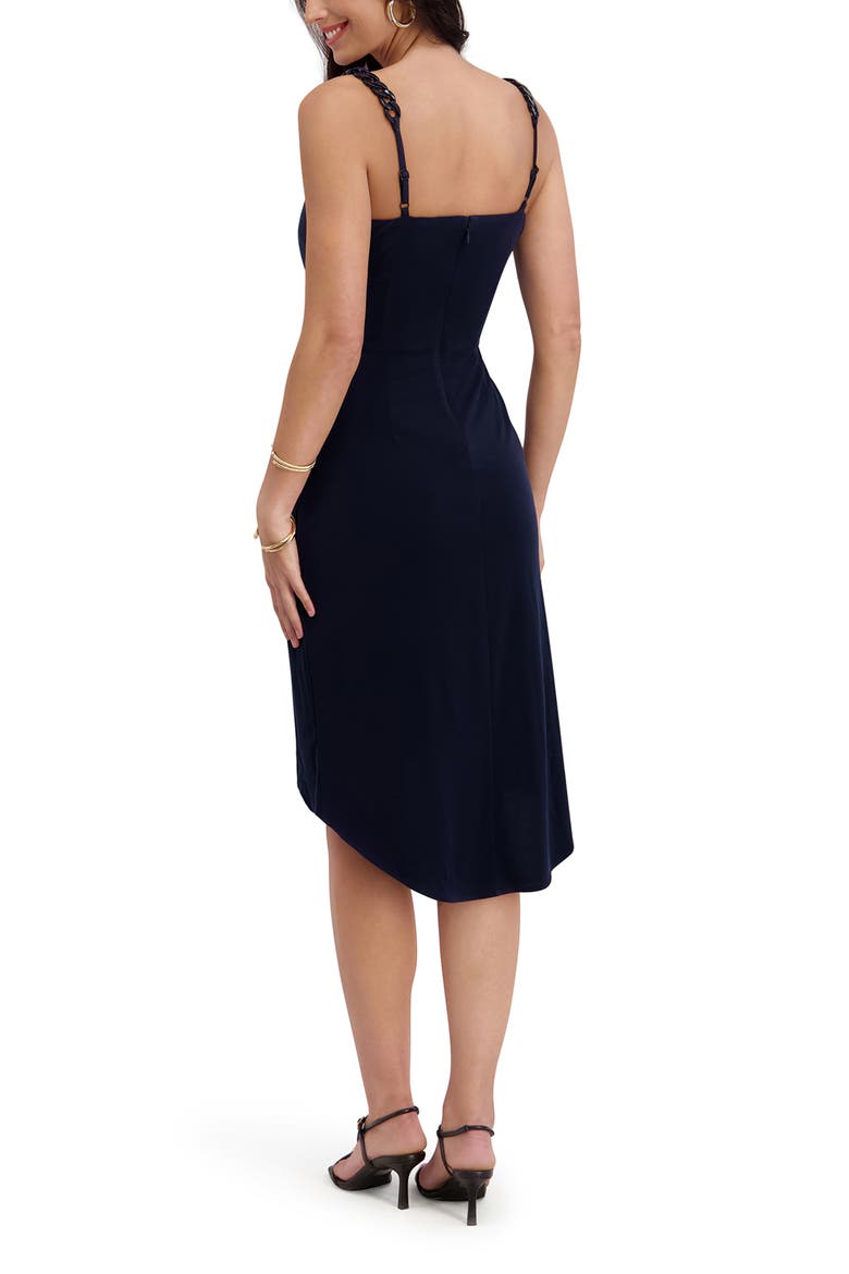 Chain Strap Ruched Body-Con Dress, Alternate, color, NAVY