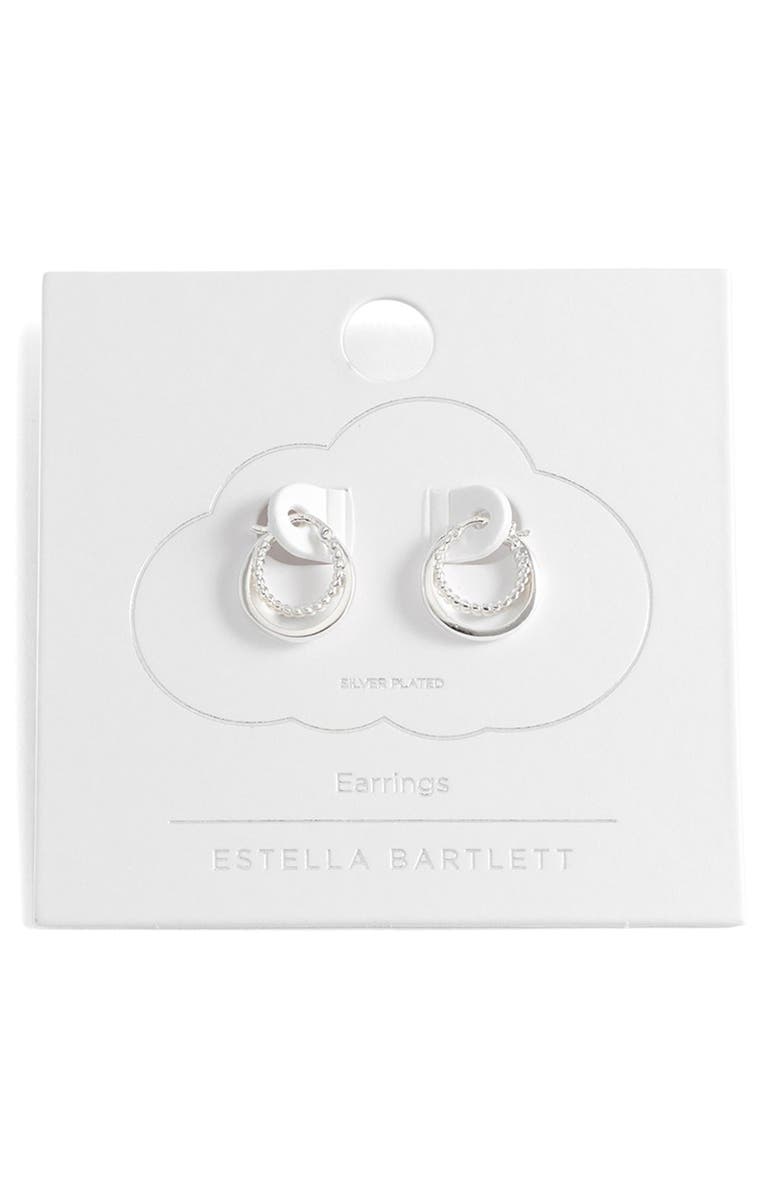 Estella Bartlett Layered Hoop Earrings, Alternate, color, Silver