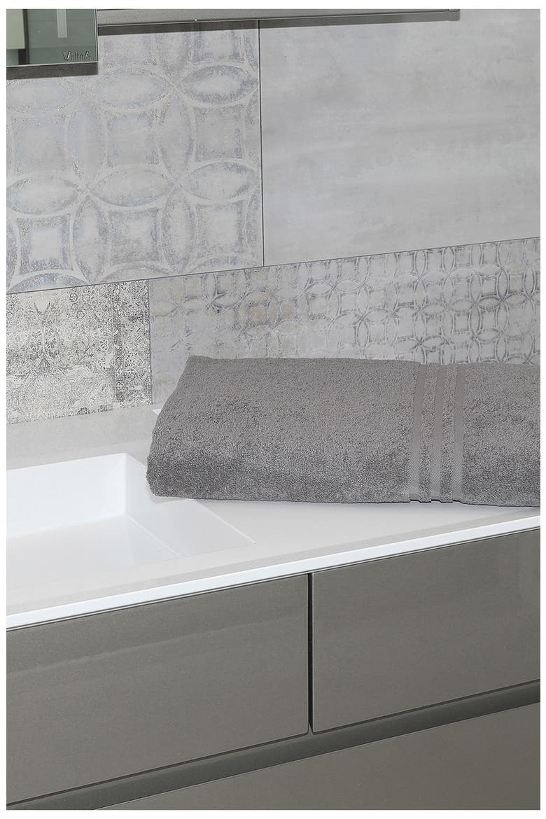 Denzi Turkish Cotton Bath Sheet, Alternate, color, DARK GREY