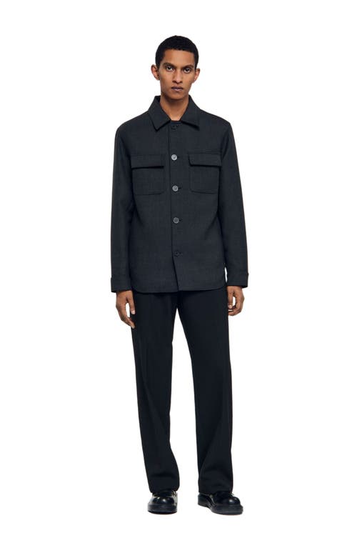 Sandro Wool Overshirt With Pockets